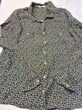 Mat de Misaine Cannes Multi-Color Geometric Triangle Print Viscose Shirt